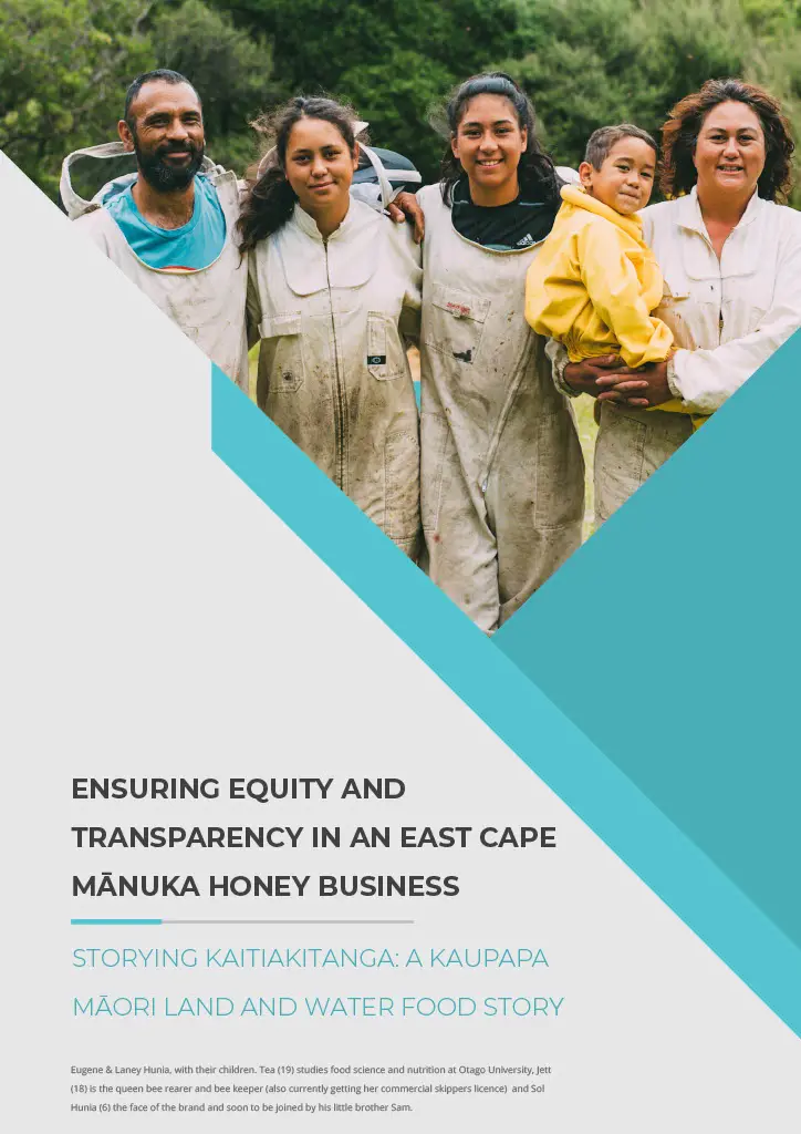 Ensuring equity and transparency in an East Cape mānuka honey business document title page